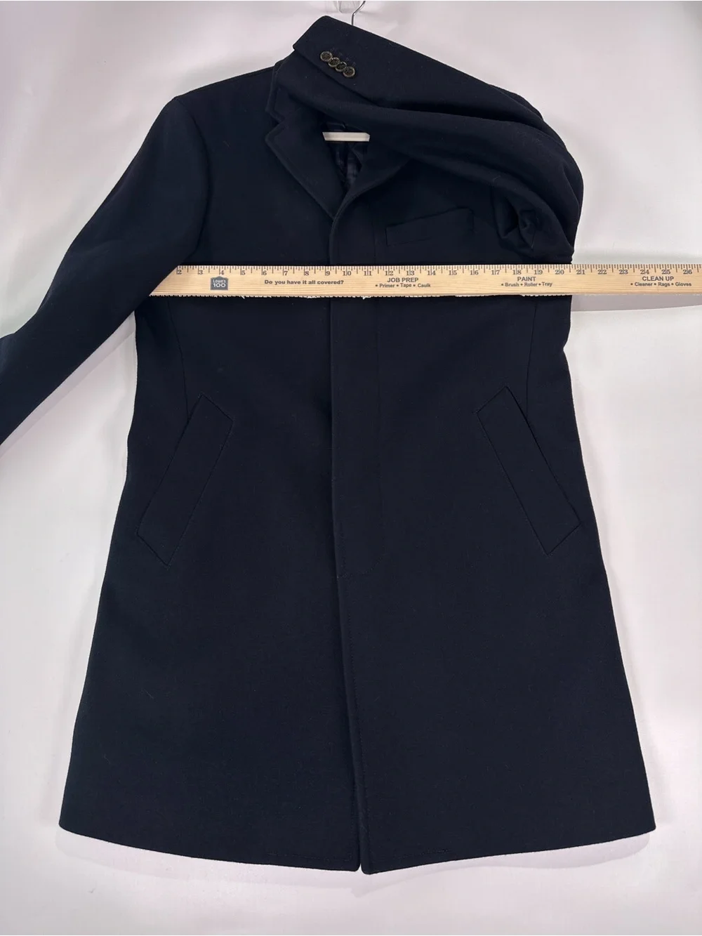 Banana Republic Nova Fides Italian Wool Cashmere Topcoat Navy M